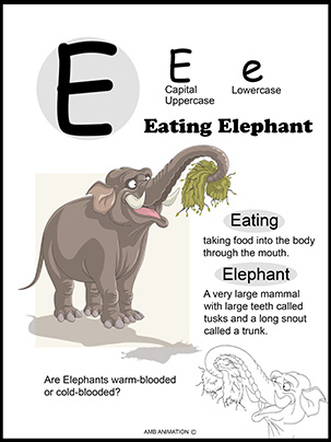 E Eating Elephant Animal Alphabet Disney homeschool