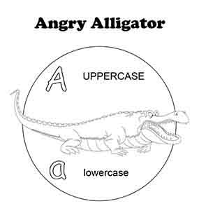 Letter A Angry Alligator