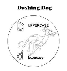 Letter D Dashing Dog