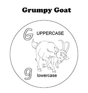 Letter G Grumpy Goat