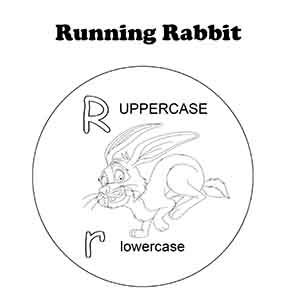Letter R Running Rabbit
