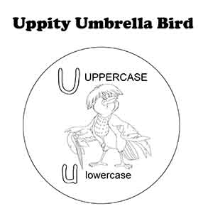 Letter U Uppity Umbrella Bird