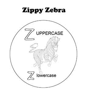 Letter Z Zippy Zebra